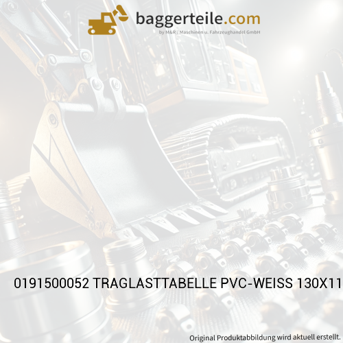 0191500052 TRAGLASTTABELLE PVC-WEISS 130X115