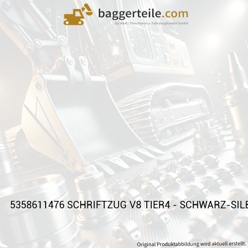5358611476 SCHRIFTZUG V8 TIER4 - SCHWARZ-SILBER - PVC - M-136