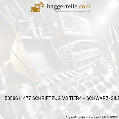 5358611477 SCHRIFTZUG V8 TIER4 - SCHWARZ-SILBER - PVC - L-145