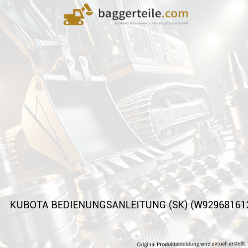 KUBOTA BEDIENUNGSANLEITUNG (SK) (W929681612)