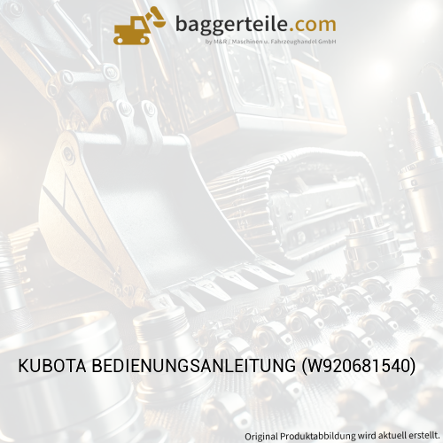 KUBOTA BEDIENUNGSANLEITUNG (W920681540)