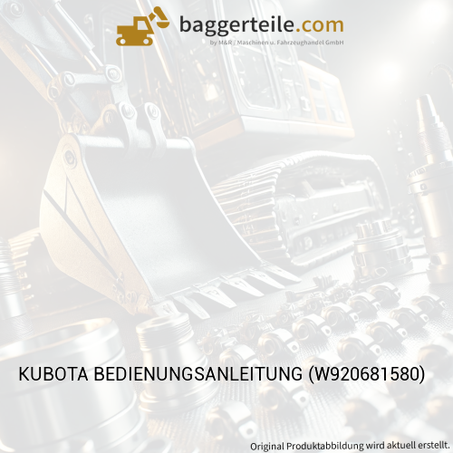 KUBOTA BEDIENUNGSANLEITUNG (W920681580)