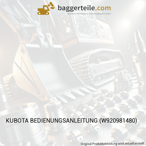 KUBOTA BEDIENUNGSANLEITUNG (W920981480)