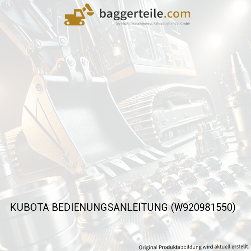 KUBOTA BEDIENUNGSANLEITUNG (W920981550)