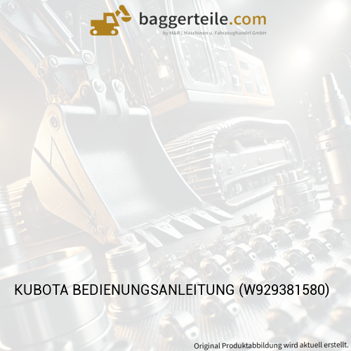 KUBOTA BEDIENUNGSANLEITUNG (W929381580)