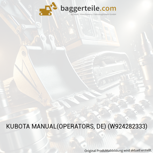 KUBOTA MANUAL(OPERATORS, DE) (W924282333)