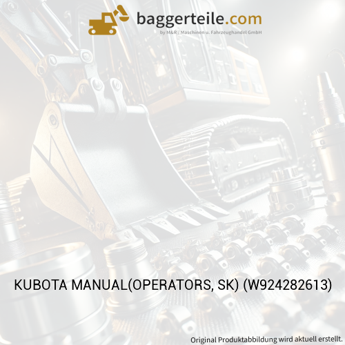 KUBOTA MANUAL(OPERATORS, SK) (W924282613)