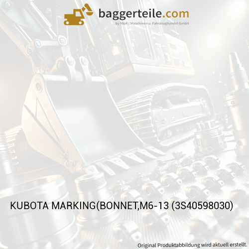 KUBOTA MARKING(BONNET,M6-13 (3S40598030)
