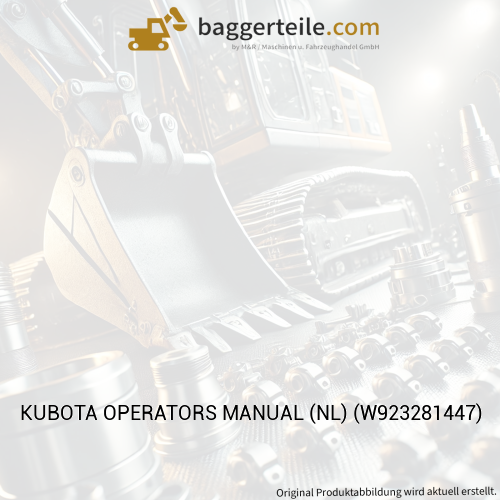 KUBOTA OPERATORS MANUAL (NL) (W923281447)