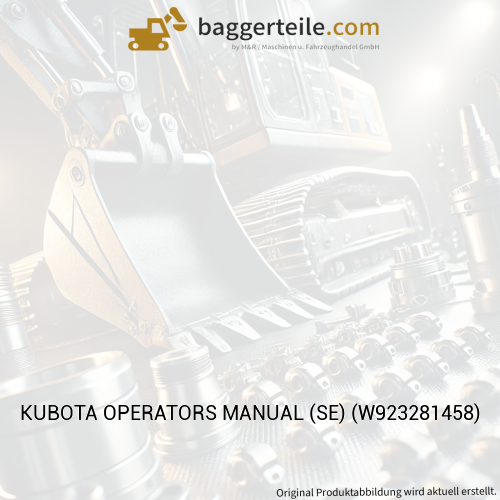 KUBOTA OPERATORS MANUAL (SE) (W923281458)