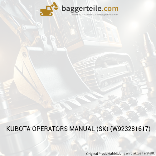 KUBOTA OPERATORS MANUAL (SK) (W923281617)