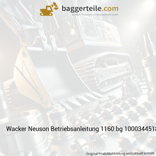 Wacker Neuson Betriebsanleitung 1160 bg 1000344518