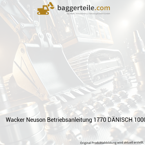 Wacker Neuson Betriebsanleitung 1770 DÄNISCH 1000209268