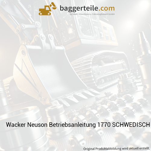 Wacker Neuson Betriebsanleitung 1770 SCHWEDISCH 1000209089